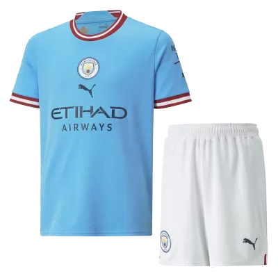 Manchester City Kids Kit 2022/23 Home (Shirt+Shorts) - camisetasdefutbol