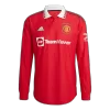 New Manchester United Jersey 2022/23 Home Soccer Long Sleeve Shirt Authentic Version - camisetasdefutbol