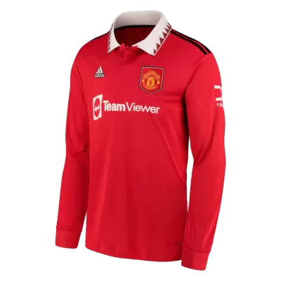 New Manchester United Jersey 2022/23 Home Soccer Long Sleeve Shirt - camisetasdefutbol