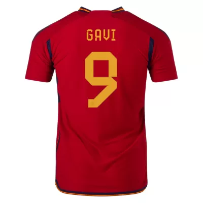 GAVI #9 New Spain Jersey 2022 Home Soccer Shirt World Cup Authentic Version - camisetasdefutbol