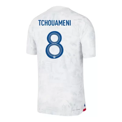 TCHOUAMENI #8 New France Jersey 2022 Away Soccer Shirt World Cup Authentic Version - camisetasdefutbol