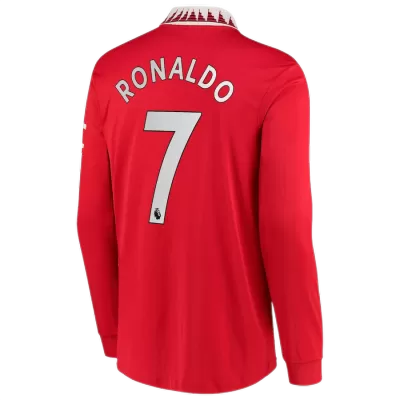 RONALDO #7 New Manchester United Jersey 2022/23 Home Soccer Long Sleeve Shirt Authentic Version - camisetasdefutbol