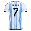 DE PAUL #7 New Argentina Three Stars Jersey 2022 Home Soccer Shirt - camisetasdefutbol