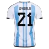 DYBALA #21 New Argentina Three Stars Jersey 2022 Home Soccer Shirt - camisetasdefutbol