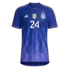 E. FERNANDEZ #24 New Argentina Three Stars Jersey 2022 Away Soccer Shirt World Cup Authentic Version - camisetasdefutbol