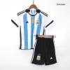 Argentina Kids Kit 2022 Home (Shirt+Shorts) - Three Stars Version - camisetasdefutbol