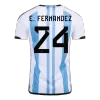 E. FERNANDEZ #24 New Argentina Three Stars Jersey 2022 Home Soccer Shirt - camisetasdefutbol