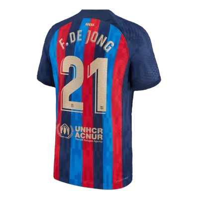 F. DE JONG #21 New Barcelona Jersey 2022/23 Home Soccer Shirt Authentic Version - camisetasdefutbol