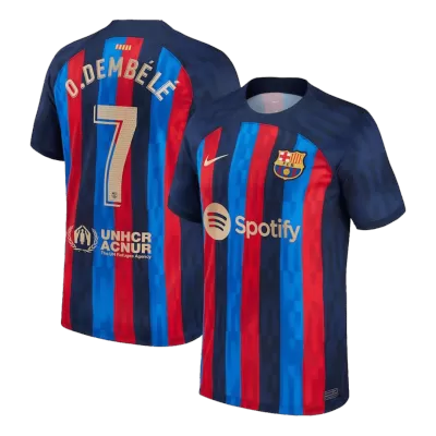 O.DEMBÉLÉ #7 New Barcelona Jersey 2022/23 Home Soccer Shirt - camisetasdefutbol