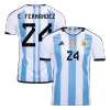 E. FERNANDEZ #24 New Argentina Three Stars Jersey 2022 Home Soccer Shirt - camisetasdefutbol