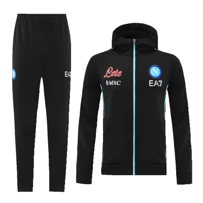 New Napoli Training Hoodie Kit (Top+Pants) 2022/23 Black - camisetasdefutbol