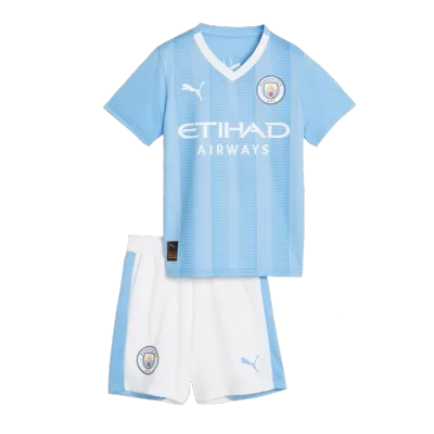 Manchester City Kids Kit 2023/24 Home (Shirt+Shorts) - camisetasdefutbol