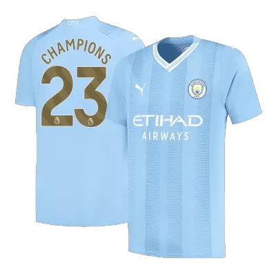 CHAMPIONS #23 New Manchester City Jersey 2023/24 Home Soccer Shirt - camisetasdefutbol