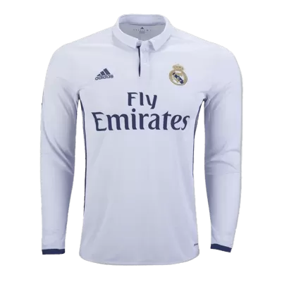 Vintage Real Madrid Jersey 2016/17 Home Soccer Shirt Long Sleeve - camisetasdefutbol