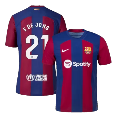 F. DE JONG #21 New Barcelona Jersey 2023/24 Home Soccer Shirt Authentic Version - camisetasdefutbol