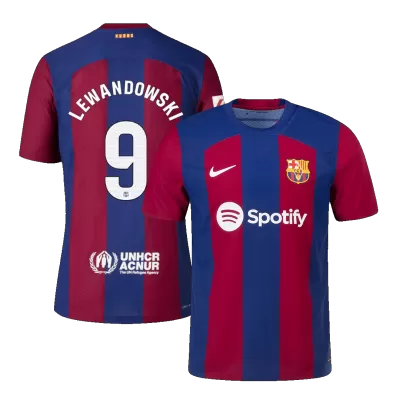 LEWANDOWSKI #9 New Barcelona Jersey 2023/24 Home Soccer Shirt Authentic Version - camisetasdefutbol