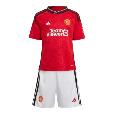 Manchester United Kids Kit 2023/24 Home (Jersey+Shorts) - camisetasdefutbol