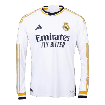 New Real Madrid Jersey 2023/24 Home Soccer Long Sleeve Shirt Authentic Version - camisetasdefutbol