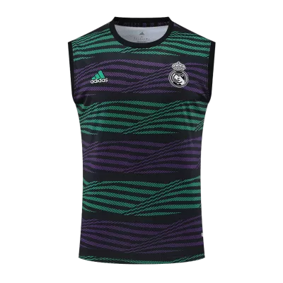 Real Madrid Jersey 2022/23 Pre-Match Soccer Sleeveless Top Black&Purple&Green - camisetasdefutbol