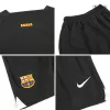 Kid's Nike Barcelona x Patta Soccer Jersey Kit(Jersey+Shorts) 2023/24 Black - camisetasdefutbol