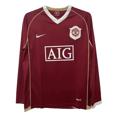 Vintage Manchester United Jersey 2006/07 Home Soccer Shirt Long Sleeve - camisetasdefutbol